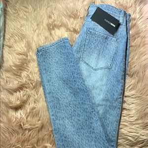 Leopard print jeans